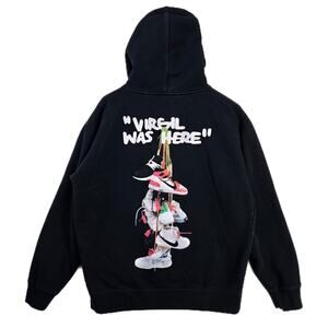 Miracles Club Virgil Was Here Hoodie Mens Medium Black Streetwear Hip Hop